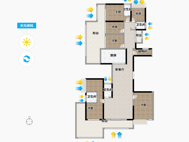 云南省-昆明市-安宁吾悦广场-252.27-户型库-采光通风