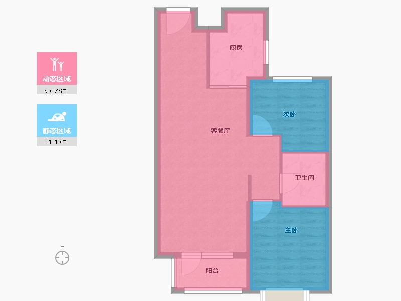 河北省-廊坊市-康茗书苑-67.20-户型库-动静分区