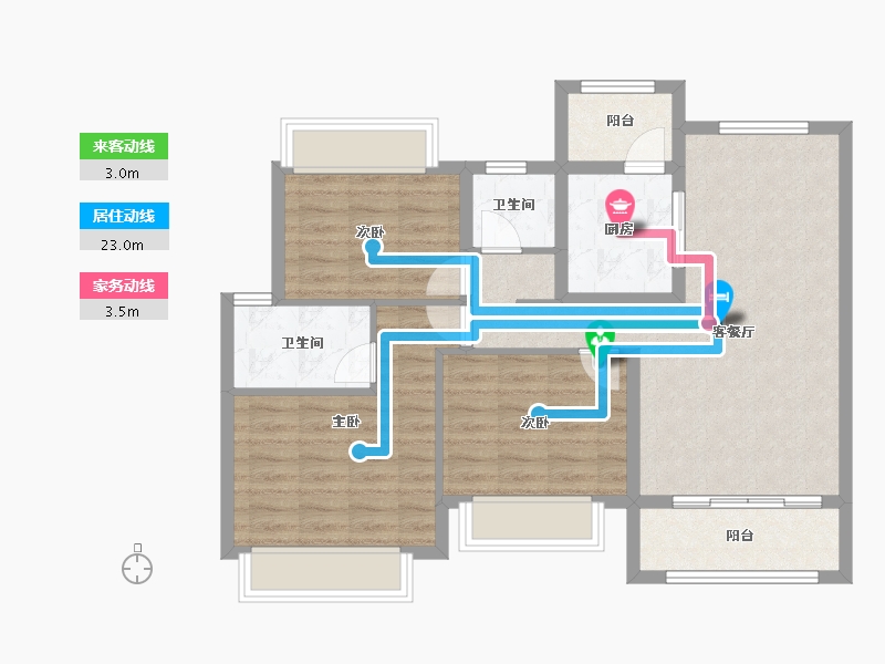 重庆-重庆市-华润置地重庆润府-82.41-户型库-动静线