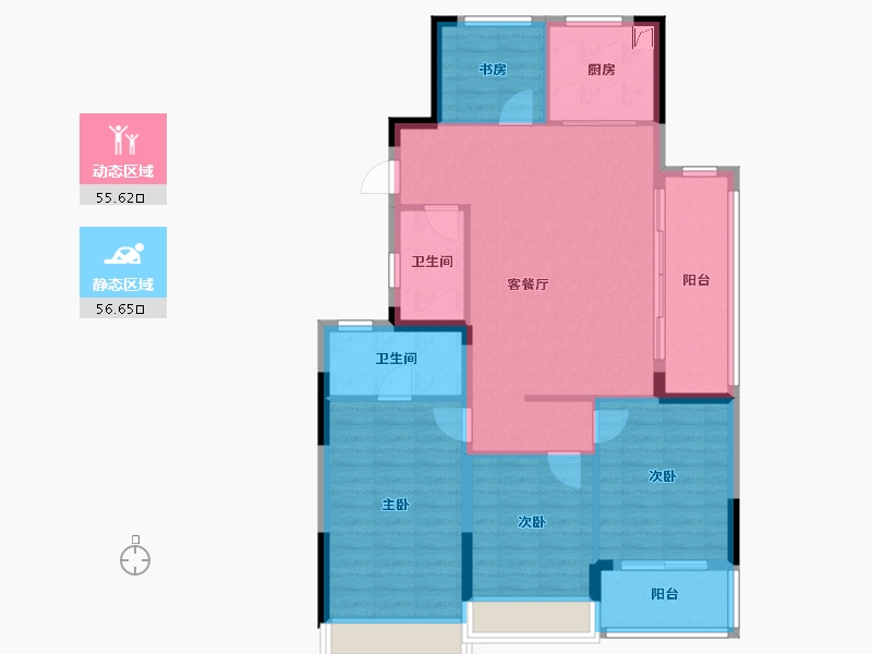 浙江省-杭州市-风荷叠翠府-101.51-户型库-动静分区