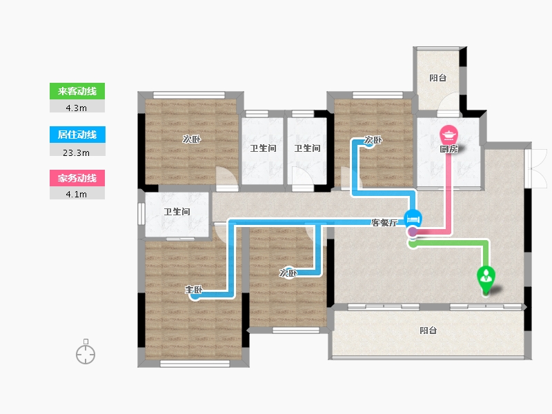 四川省-内江市-隆城誉峰-111.13-户型库-动静线