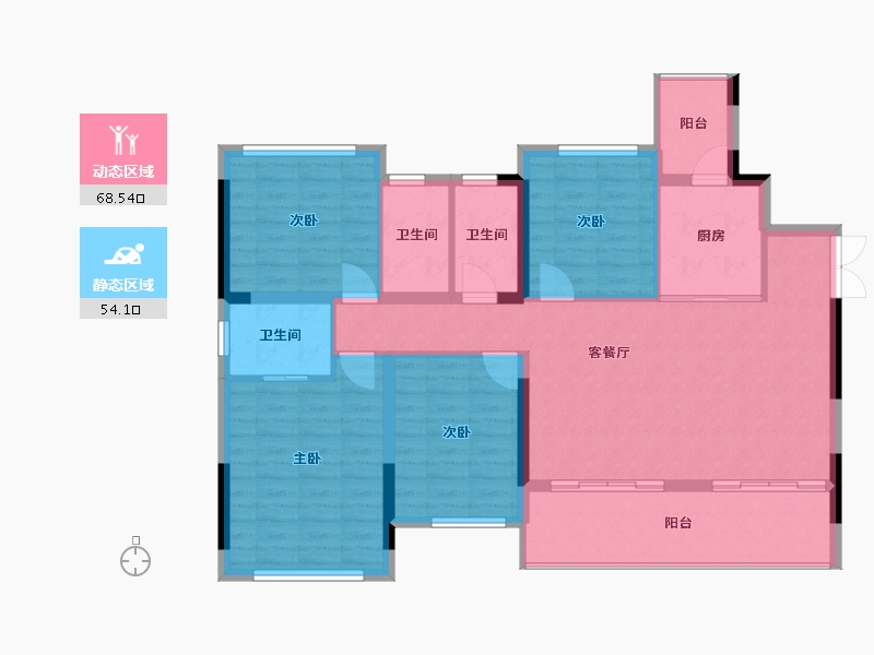 四川省-内江市-隆城誉峰-111.13-户型库-动静分区