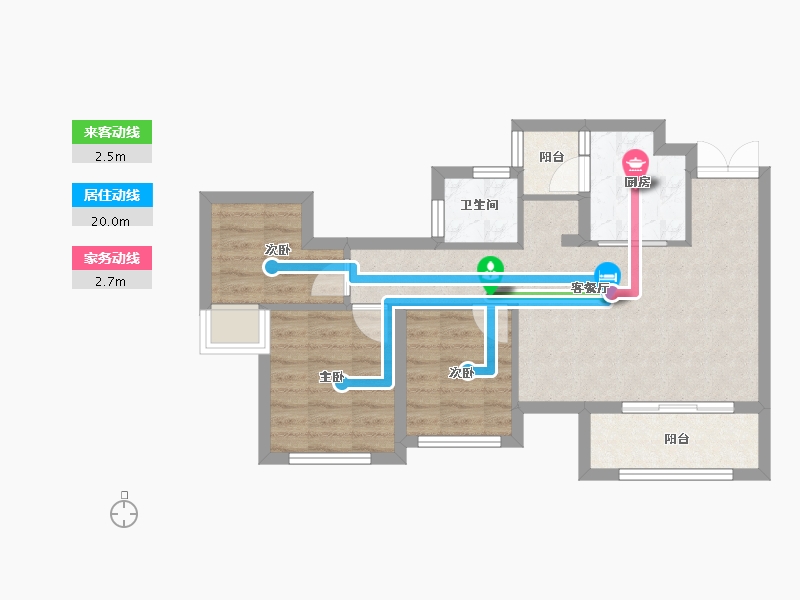 重庆-重庆市-海成云沐-60.01-户型库-动静线