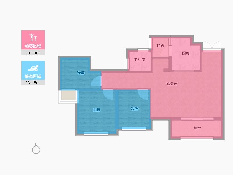 重庆-重庆市-海成云沐-60.01-户型库-动静分区