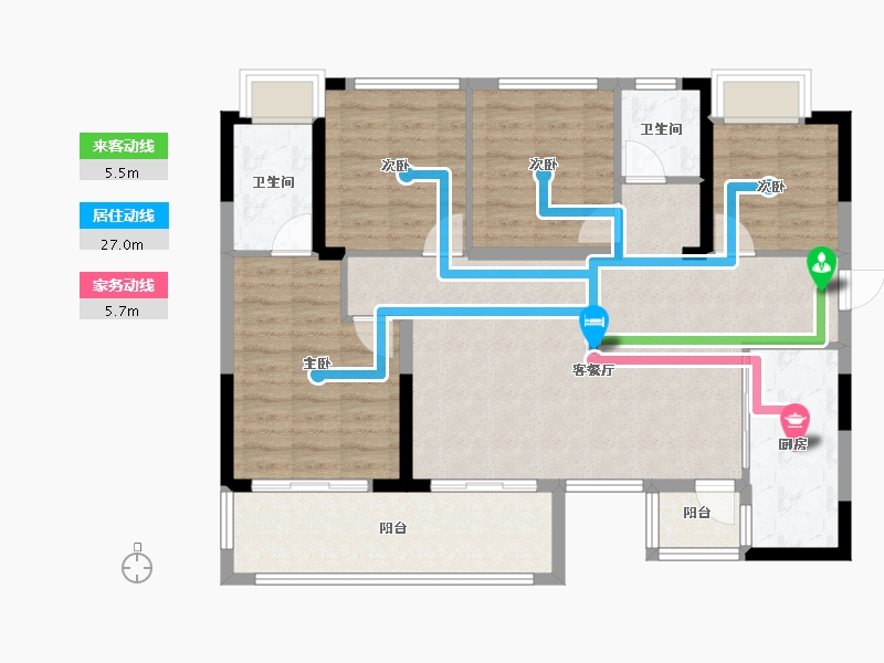 四川省-成都市-人居江岸林语-102.39-户型库-动静线