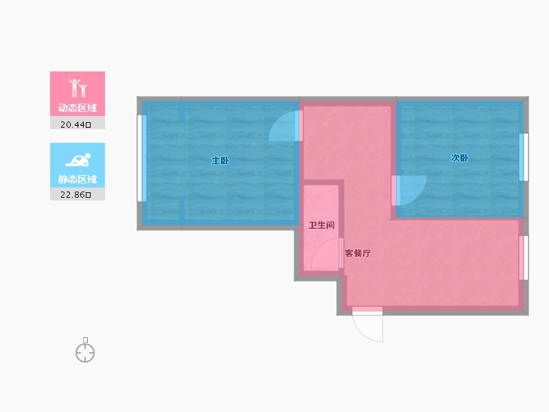 内蒙古自治区-包头市-友谊19小区-60.00-户型库-动静分区