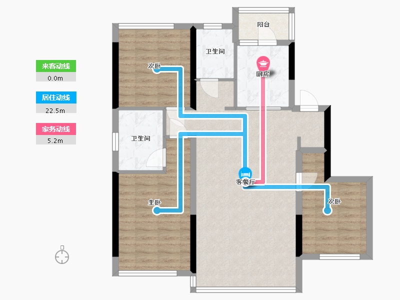 四川省-成都市-天湖翠林-92.50-户型库-动静线