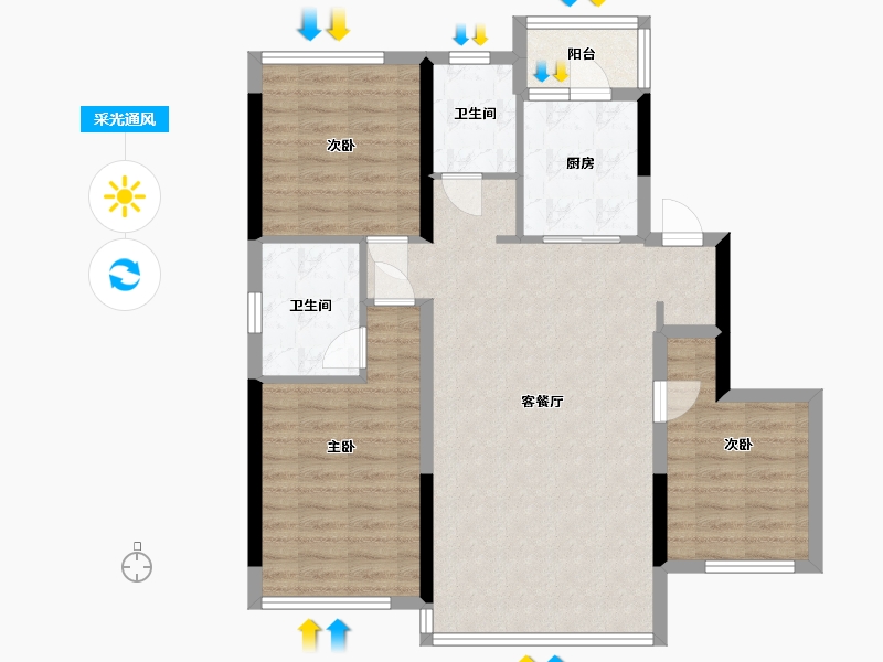 四川省-成都市-天湖翠林-92.50-户型库-采光通风