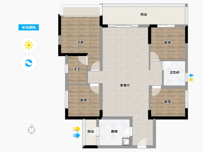 四川省-成都市-中粮保利天府时区-103.16-户型库-采光通风