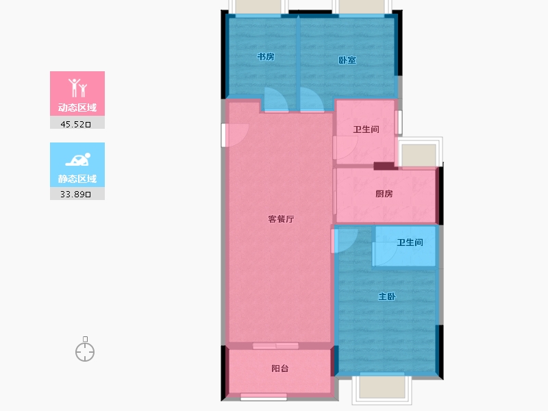 上海-上海市-金融街美兰金悦府-71.31-户型库-动静分区