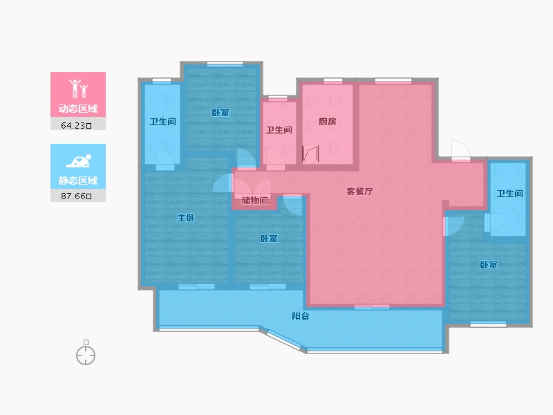 福建省-福州市-建发缦云-133.98-户型库-动静分区