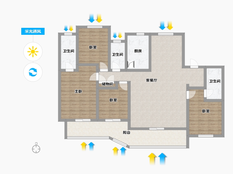 福建省-福州市-建发缦云-133.98-户型库-采光通风