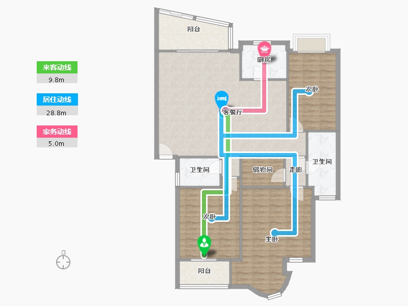 湖北省-武汉市-蔡家花园-118.00-户型库-动静线