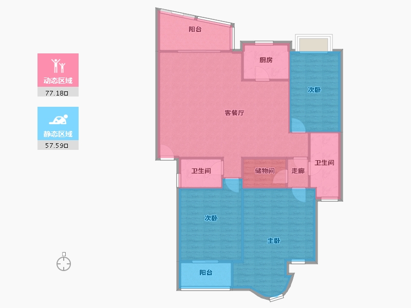 湖北省-武汉市-蔡家花园-118.00-户型库-动静分区