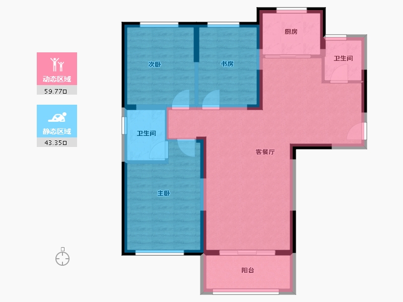 河南省-南阳市-四方国悦府-92.71-户型库-动静分区