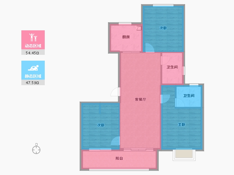 江苏省-徐州市-万科云谷中城-92.00-户型库-动静分区