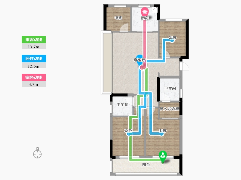 浙江省-杭州市-风荷叠翠府-92.15-户型库-动静线