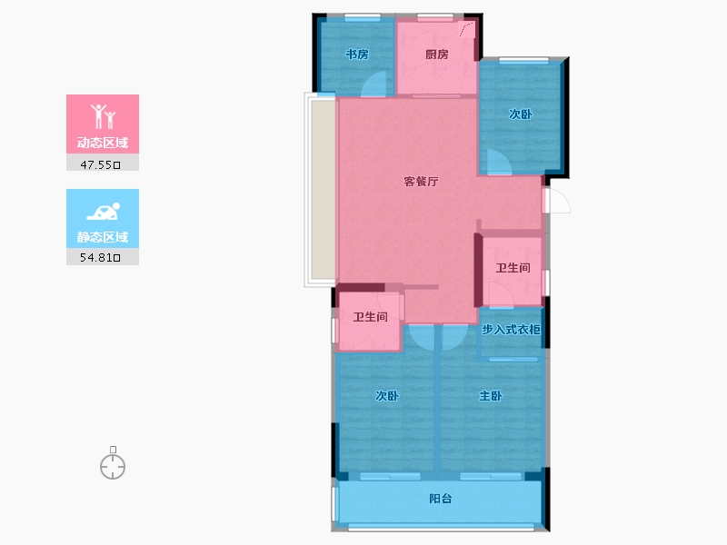 浙江省-杭州市-风荷叠翠府-92.15-户型库-动静分区