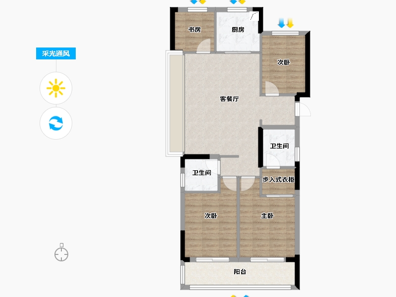 浙江省-杭州市-风荷叠翠府-92.15-户型库-采光通风