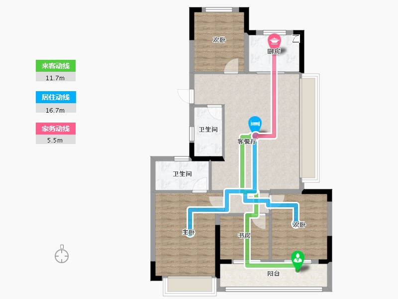 浙江省-杭州市-杭臻源筑-97.08-户型库-动静线