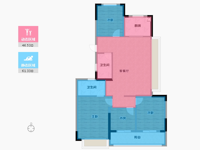 浙江省-杭州市-杭臻源筑-97.08-户型库-动静分区