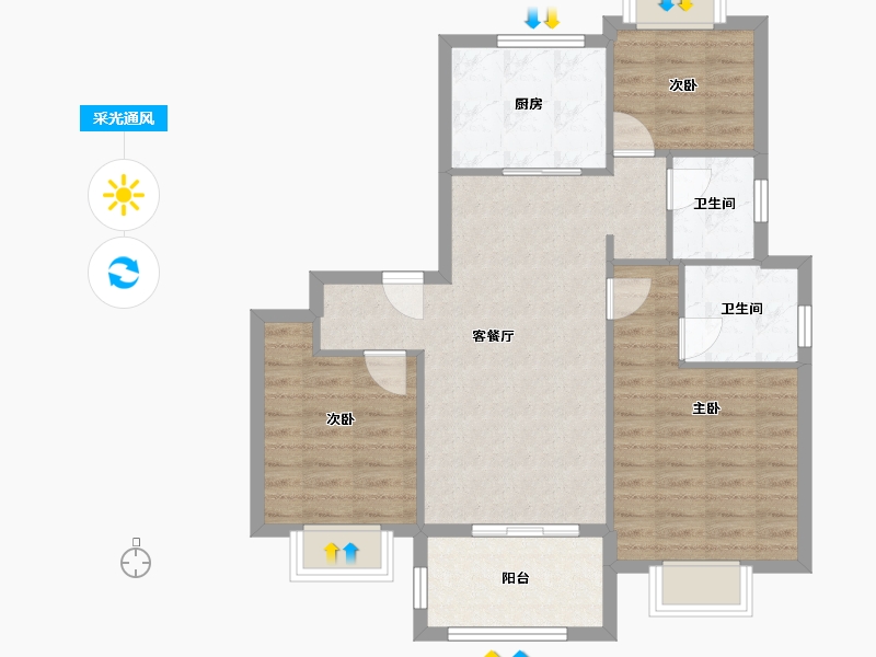 上海-上海市-国贸凤凰原-79.35-户型库-采光通风