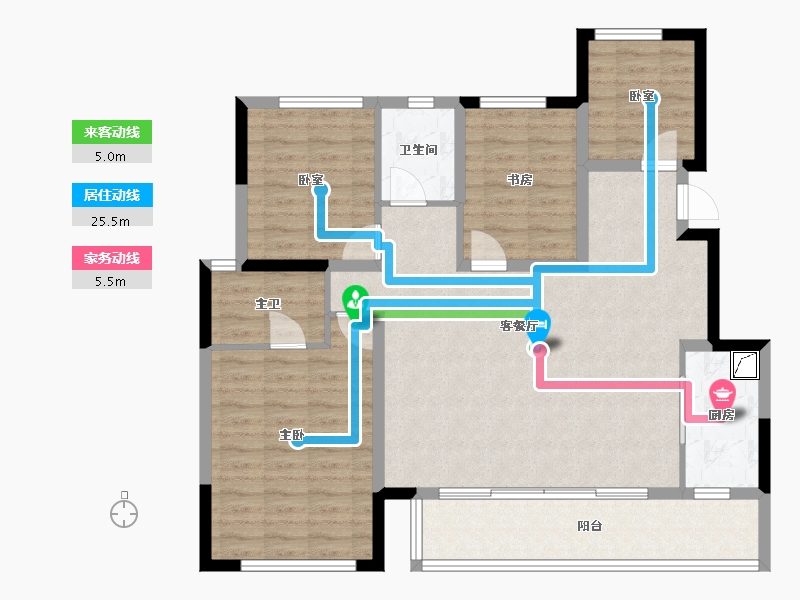 四川省-成都市-中国铁建双楠樾府-105.58-户型库-动静线