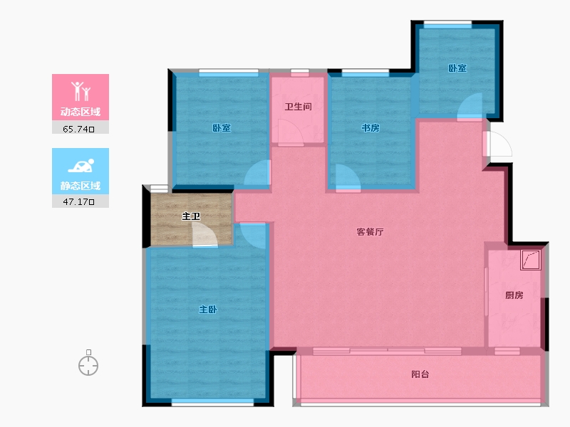 四川省-成都市-中国铁建双楠樾府-105.58-户型库-动静分区