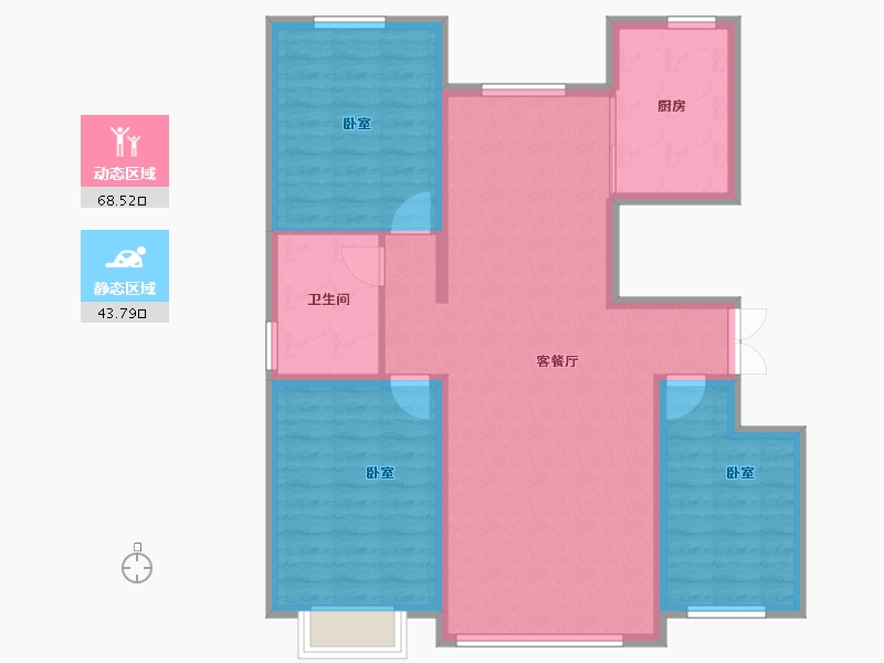 甘肃省-张掖市-鼎和新城丽景-101.60-户型库-动静分区