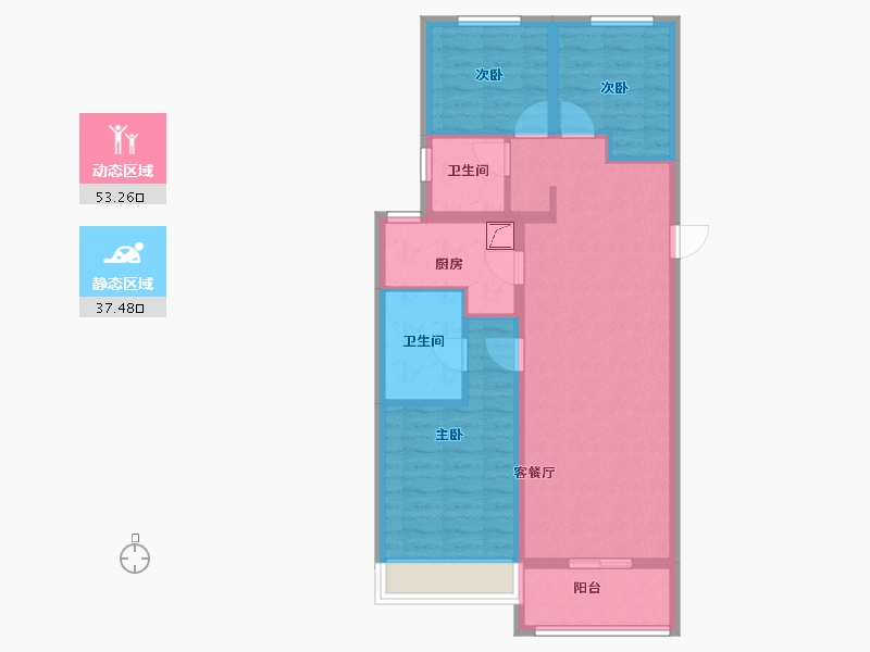 山西省-晋中市-阳光城文澜府-80.56-户型库-动静分区