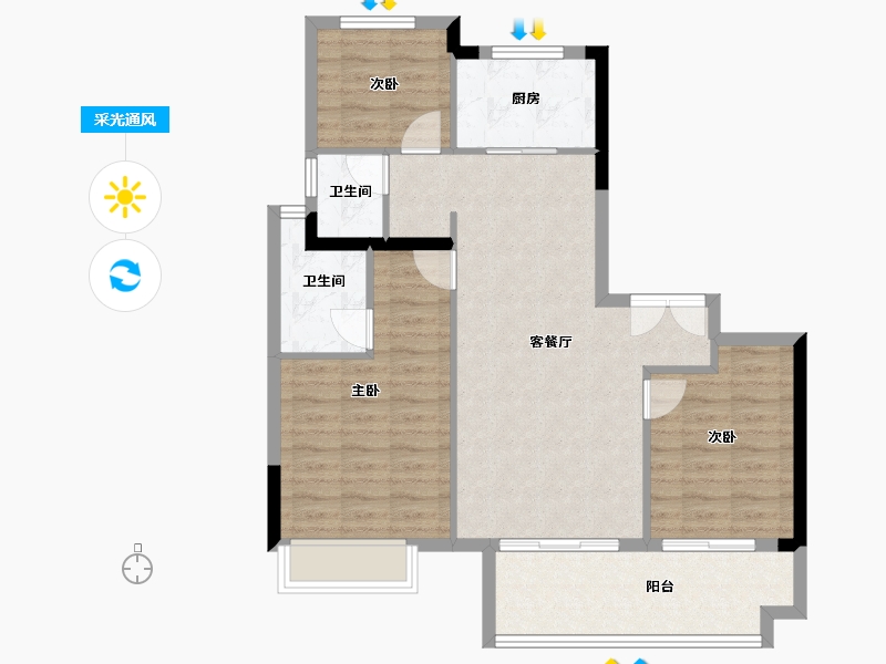 福建省-南平市-海翼文璟院-84.84-户型库-采光通风