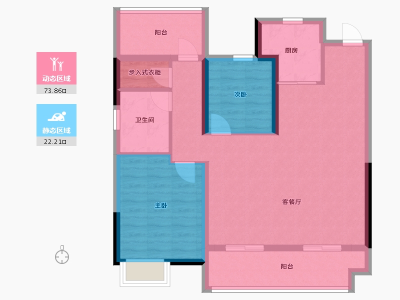 安徽省-合肥市-旭辉望江来-86.00-户型库-动静分区