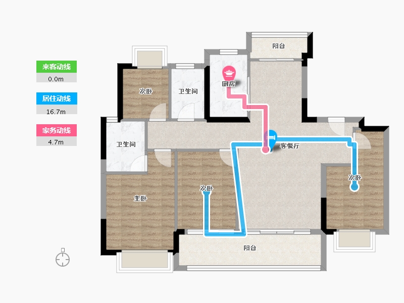 浙江省-杭州市-建发养云-102.77-户型库-动静线