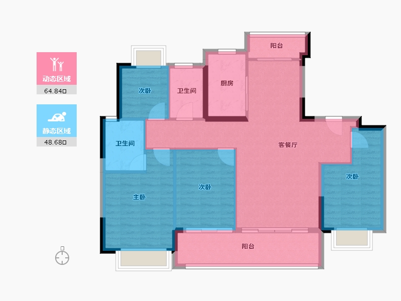 浙江省-杭州市-建发养云-102.77-户型库-动静分区