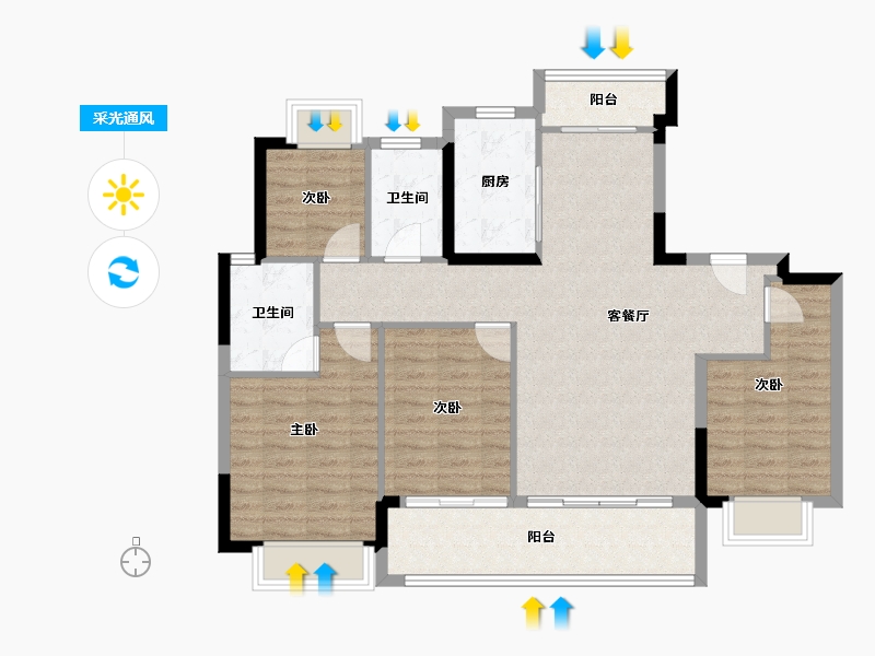 浙江省-杭州市-建发养云-102.77-户型库-采光通风