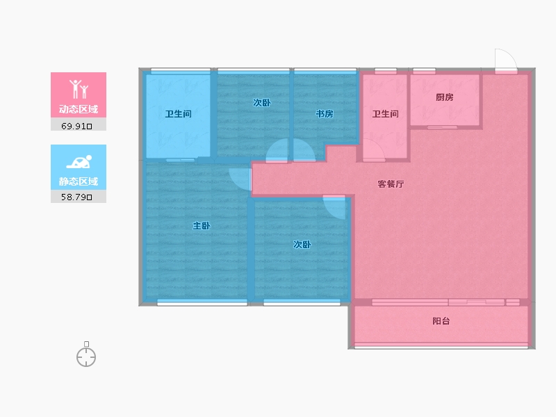 江苏省-苏州市-万科云山著-116.00-户型库-动静分区