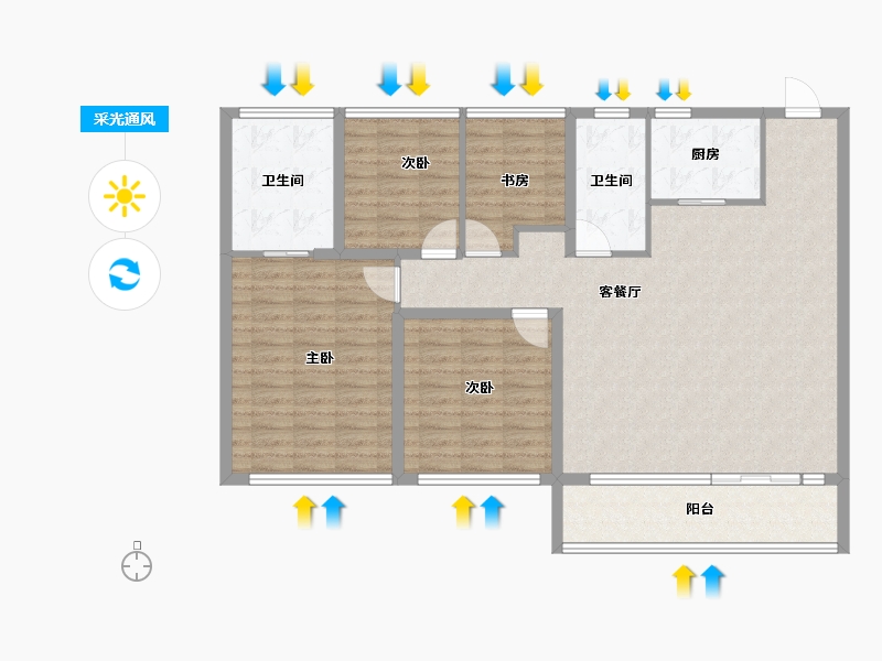 江苏省-苏州市-万科云山著-116.00-户型库-采光通风