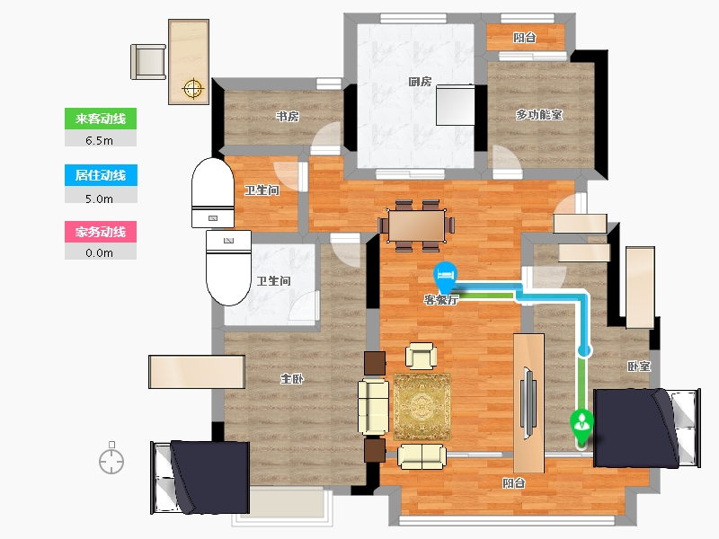 浙江省-金华市-江南里-89.51-户型库-动静线