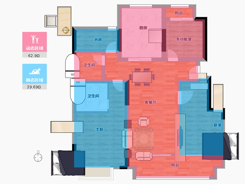 浙江省-金华市-江南里-89.51-户型库-动静分区