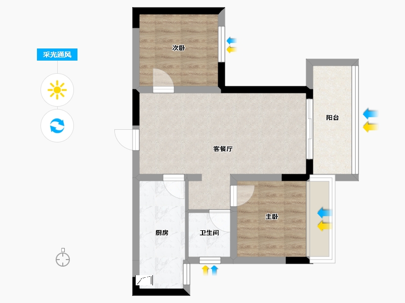 贵州省-六盘水市-新城凤凰臺-53.23-户型库-采光通风