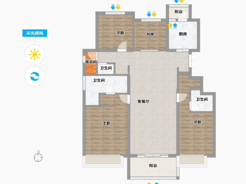 河北省-张家口市-宣府第一城隍宸-114.84-户型库-采光通风