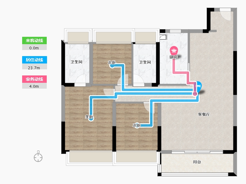 江苏省-苏州市-科技城幸福里-98.41-户型库-动静线