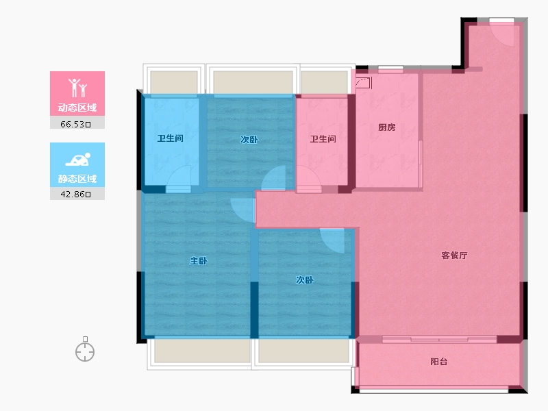 江苏省-苏州市-科技城幸福里-98.41-户型库-动静分区