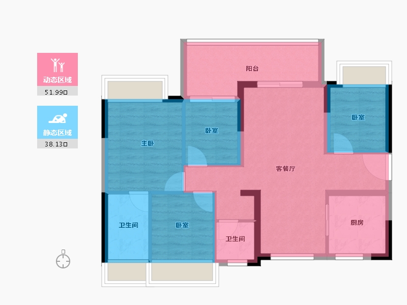 广东省-广州市-保利珑玥公馆-80.47-户型库-动静分区