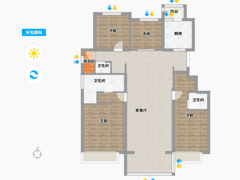 河北省-张家口市-宣府第一城隍宸-115.91-户型库-采光通风