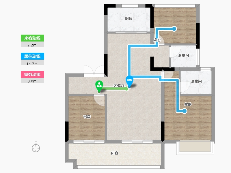 安徽省-合肥市-尚泽樾园-88.93-户型库-动静线