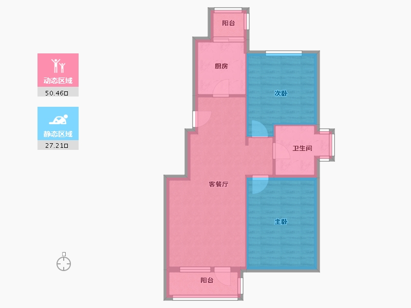 北京-北京市-世华泊郡-72.35-户型库-动静分区