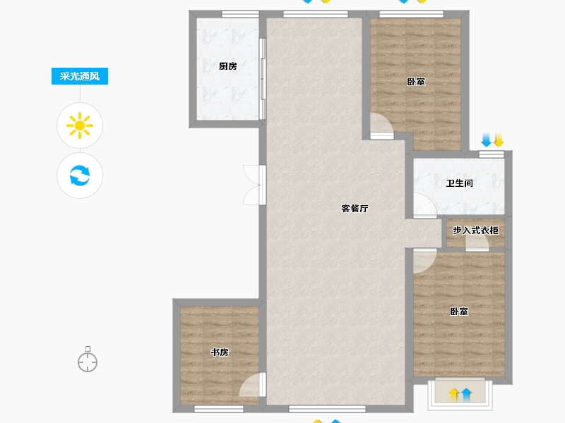 甘肃省-张掖市-鼎和新城丽景-103.88-户型库-采光通风