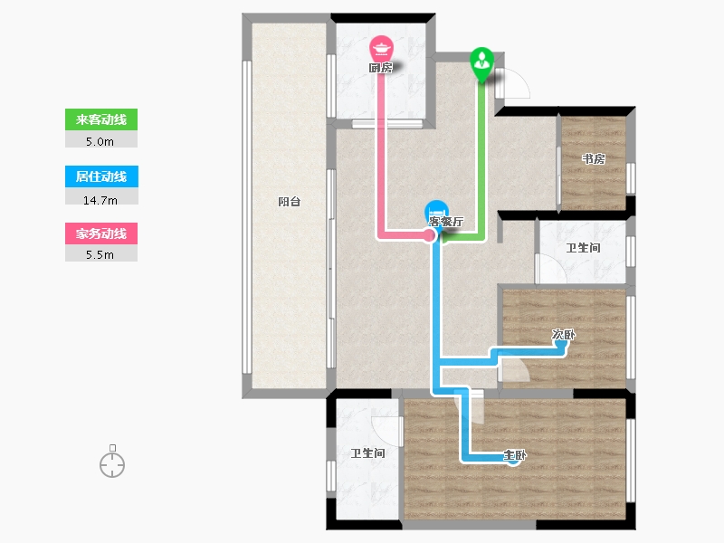 贵州省-六盘水市-新城凤凰臺-102.67-户型库-动静线