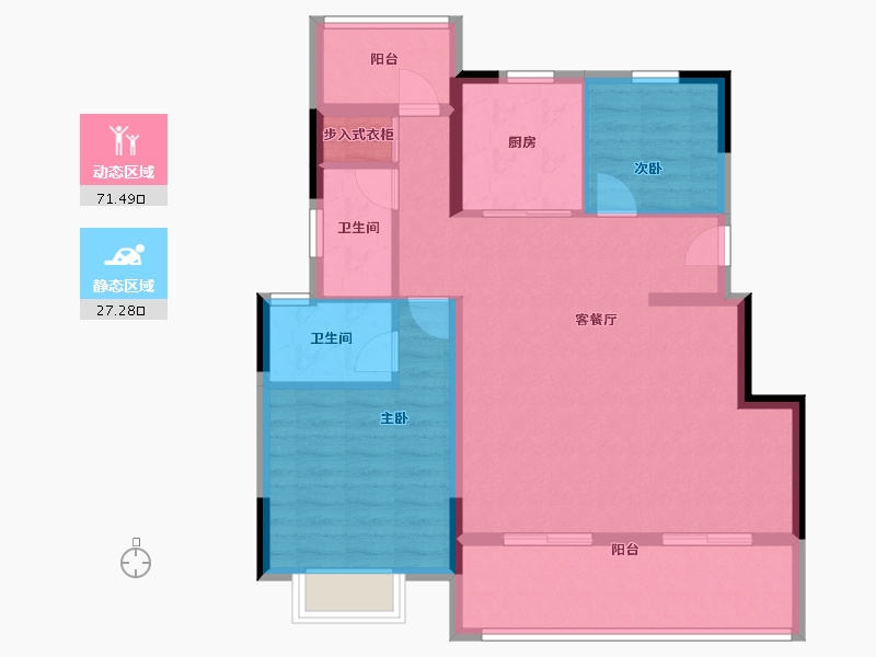 安徽省-合肥市-旭辉望江来-88.77-户型库-动静分区